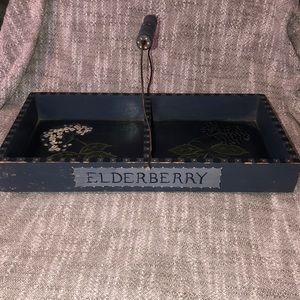 Elderberry hand painted wood tray with handle